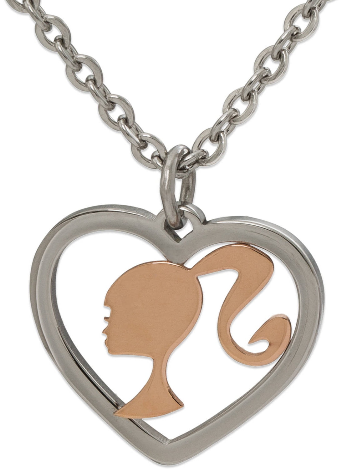 Stainless Steel Barbie Heart Pendant with Chain 