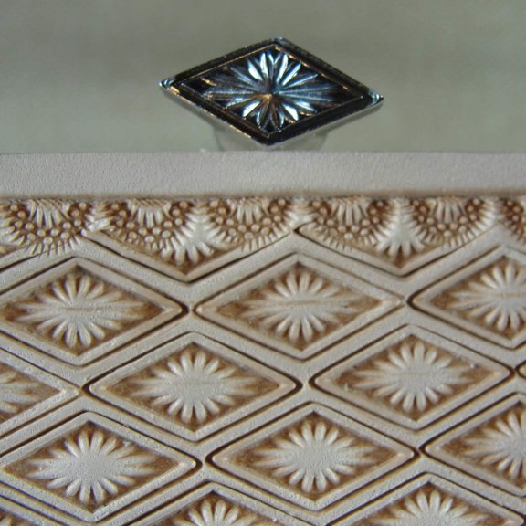 Stainless Steel Barry King - Diamond Lined Geometric Stamp, Barry King Leather Stamping Tool