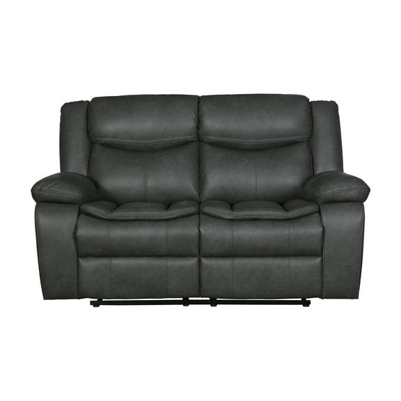 Stainless Steel Base Leather Reclining With Lumbar Support - Gray 8 Sinuous Spring Pampering