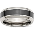 thumbnail image 1 of Stainless Steel Base With Brushed Black Ceramic Center Beveled Band (Size 10.5) Made In China sr251-10.5, 1 of 5