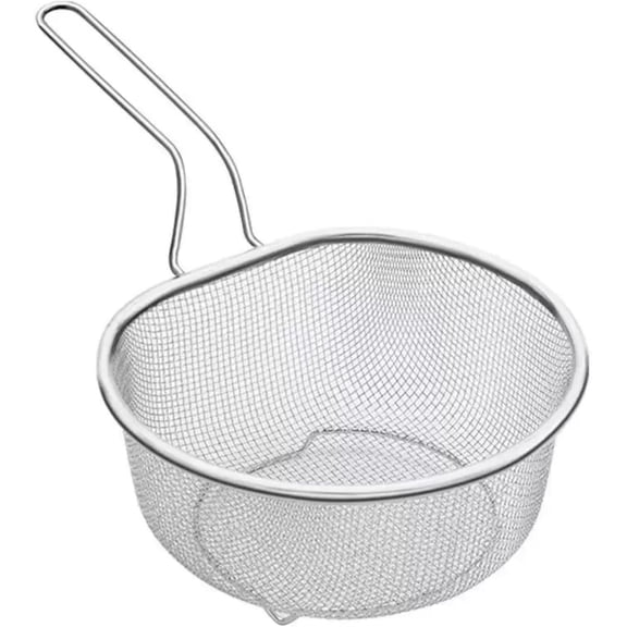 Stainless Steel Basin Colander with Handle, Mesh Semi-circular Colander Large Metal Strainer for Kitchen Food - Pasta, Berry, Veggies, Fruits, Noodles,Rice,Salads(Half circle style)