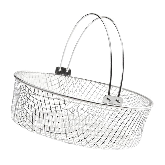Stainless Steel Basket with Handle Removable Tools Colander Insert Deep Fry Mesh Basket for Kitchen French Fries Baking Meats Oven