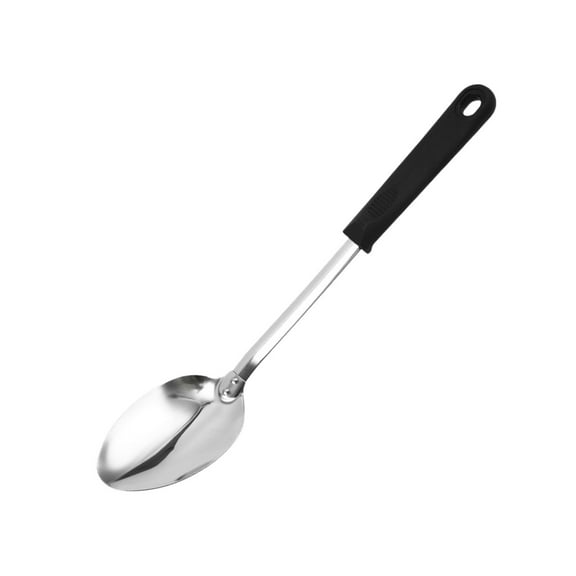 Stainless Steel Basting Spoon,13 inch Serving Spoons with Plastic Handles,Heavy-Duty Metal Serving Spoons,Kitchen Stainless Steel Cooking Spoon for Mixing, Stirring,Kitchen Gadgets,Silver