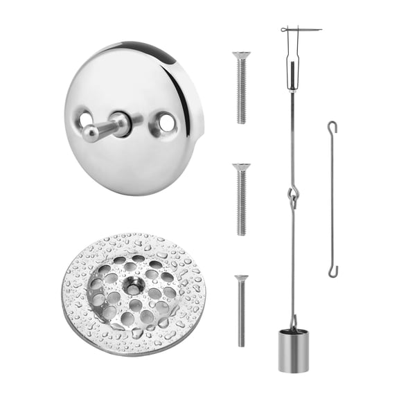 Stainless Steel Bath Tub Drain Assembly Universals Trip Levers Bath Tub Drain Set For Long Terms Performances Enduring