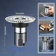 thumbnail image 1 of Stainless Steel Bathroom Floor Drain with Deodorizing Core | Anti-Clog & Design | 7cm Extension Lengths | 1-Pack, 1 of 3