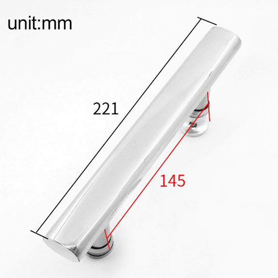 Stainless Steel Bathroom Glass Door Handle Bathroom Sliding Door Handle Shower Door F-Type Handle Silver