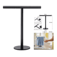 thumbnail image 1 of Stainless Steel Bathroom Hand Towel Holder Stand with Weighted Base, Countertop Towel Rack, Purse Display and Necklace Hanger for Kitchen (Black), 1 of 9