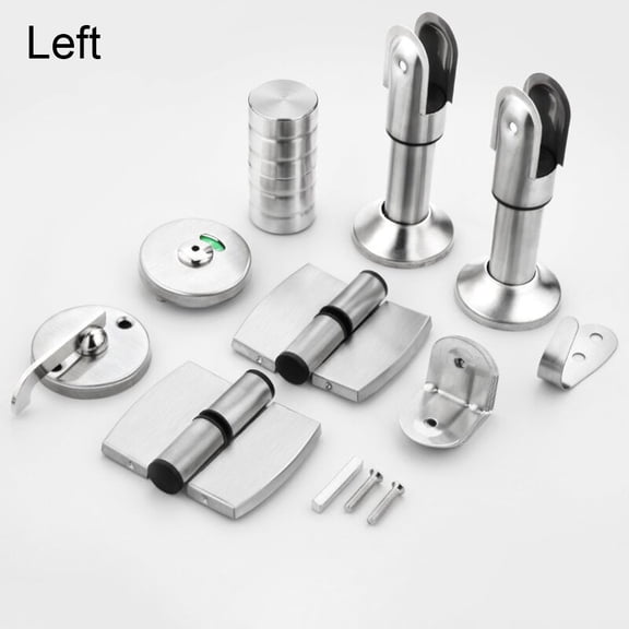 Stainless Steel Bathroom Handle Hinge Bracket Hook Door Lock Hardware Set Left