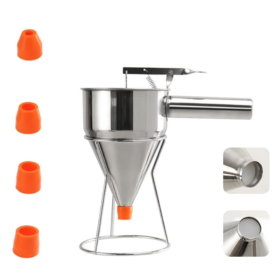 Stainless Steel Batter Dispenser, Funnel Shape With Precision Valve, For Pancakes, Cupcakes, Cakes(RL)