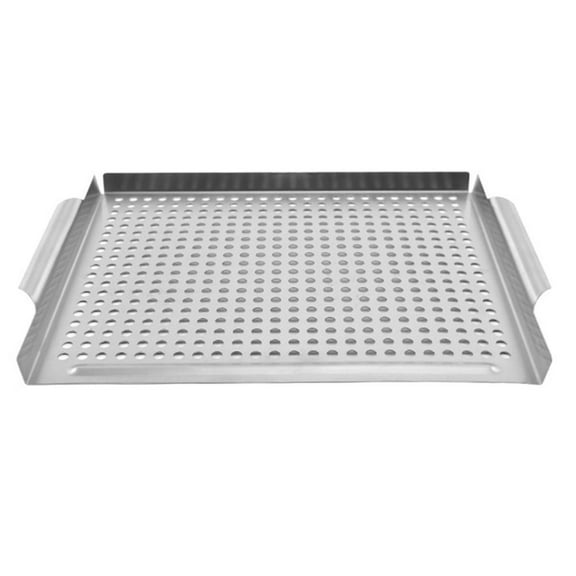Stainless Steel Bbq Grill Pan: Perfect For Vegetables & Fish, Easy Clean!