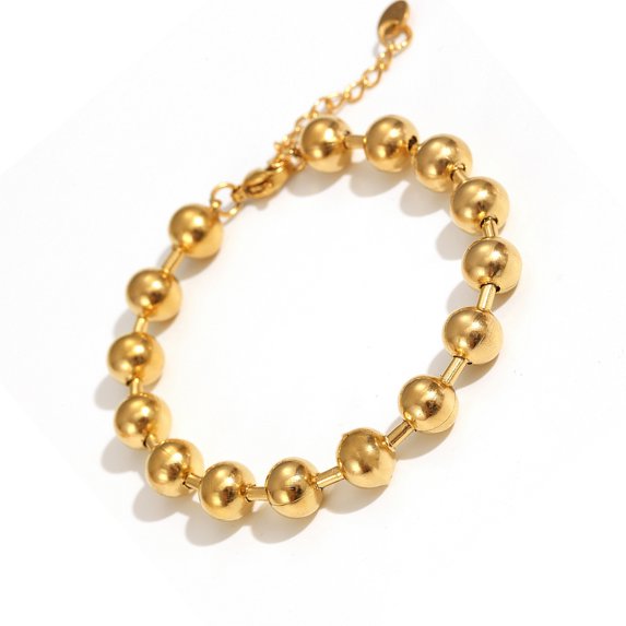 Stainless Steel Beaded With 6mm Or 8mm Beads For Women And Men Polished Design For Daily Wear