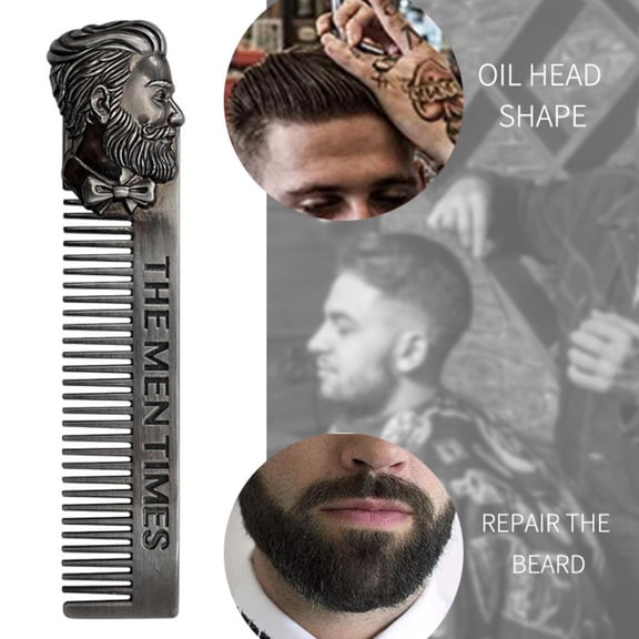 Stainless Steel Beard Comb for Men Portable Mustache Grooming Tool with Durable Travel Design