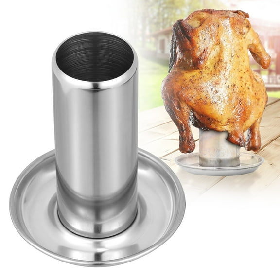 Stainless Steel Beer Can Chicken Roaster – BBQ Rack for Grilling, Locks in Juices, Tender Fresh Poultry Cooking Accessory (1 Pc)