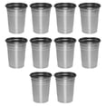 thumbnail image 1 of Stainless Steel Beer Cups 16 oz. Set of 10, Bulk Pack - Perfect for Corporate Parties, Indoor & Outdoor Events - Silver, 1 of 5