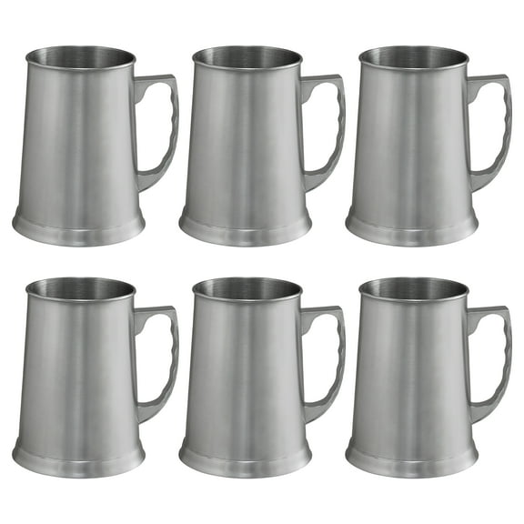 Stainless Steel Beer Stein Mug 13.5 oz. Set of 10, Bulk Pack - Great for Restaurant, Brewery, Pub - Silver