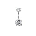 thumbnail image 1 of Stainless Steel Belly Button Ring Silver Piercing Jewelry for Women 0.63x0.39x0.2x0.32in, 1 of 5
