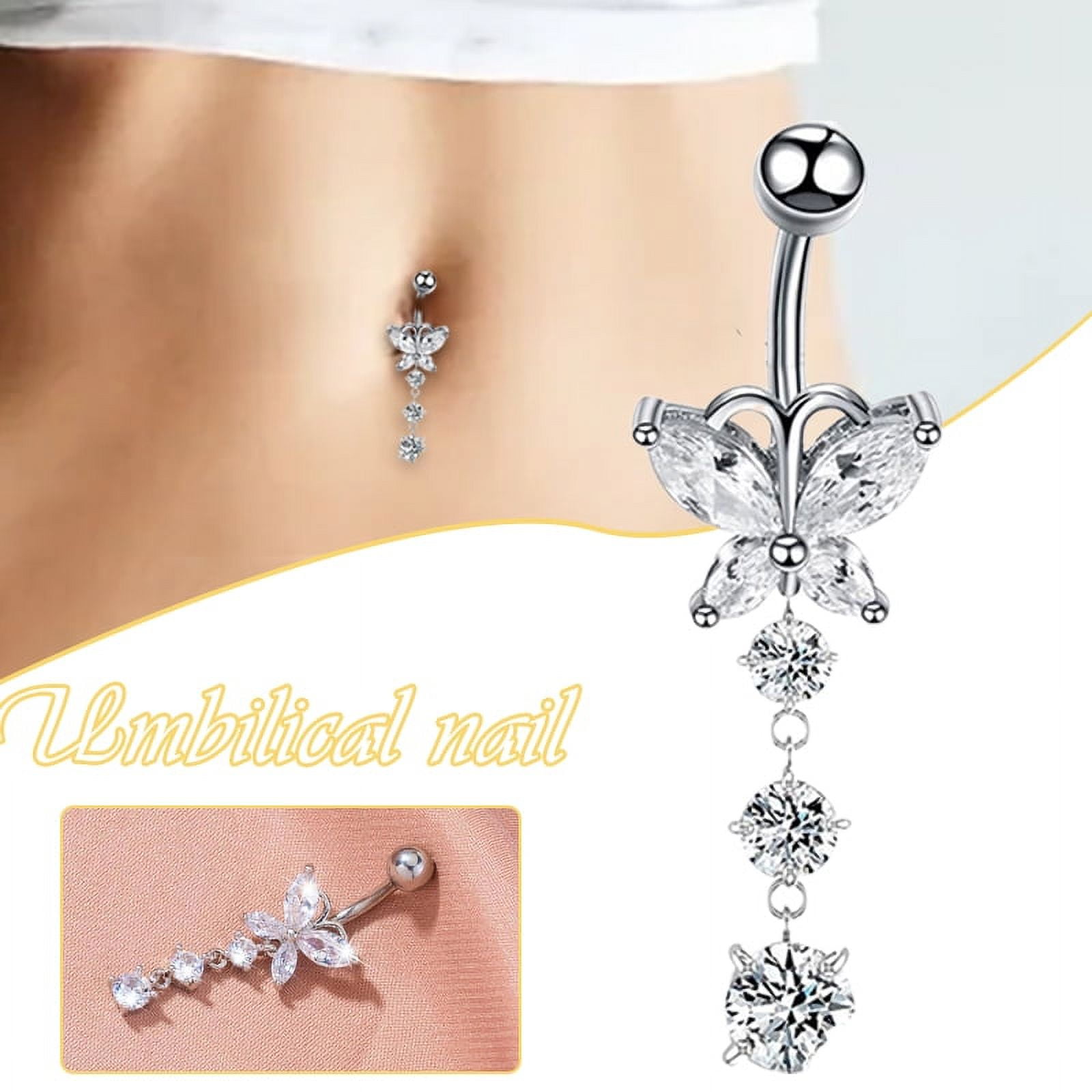 Belly Button Ring Navel Piercing with Spike Silicone Ball