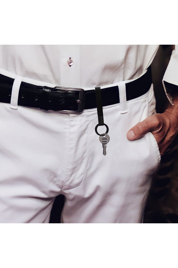 Stainless Steel Belt Clip Key Holder for Outdoor Sports Black Durable Quick Release Key Ring