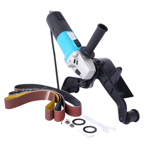 Stainless Steel Belt Sander 110V, 1300W Polisher, Pipe Grinder - 40x760mm, 6 Speed, Includes Abrasive Belts