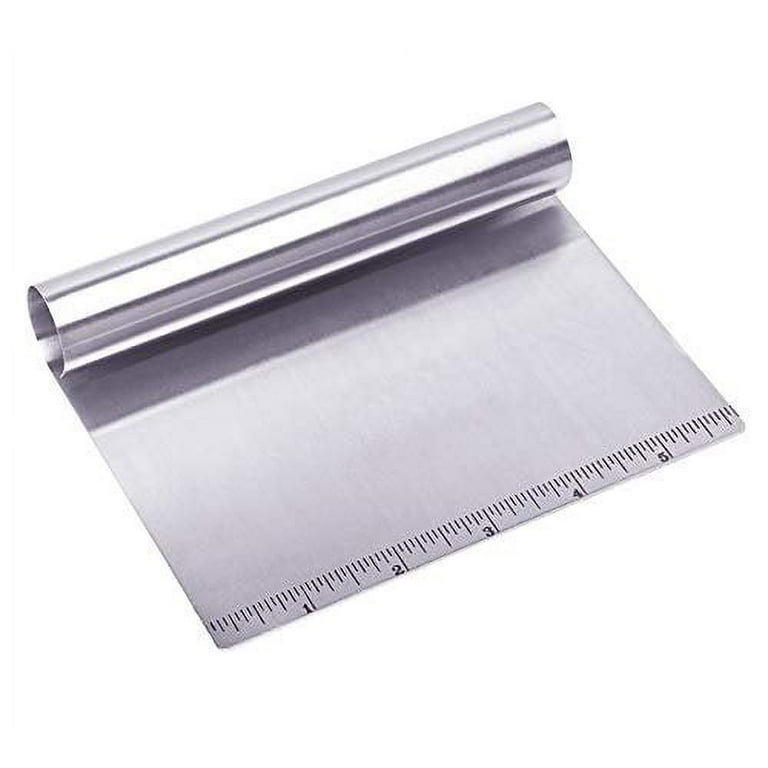 Stainless Steel Bench Scraper & Dough Cutter - Multi Function Kitchen Tool  Scoop Scraper Best Pizza and Dough Cutter With Ruler Measurements  Dishwasher Safe-Professional Quality 
