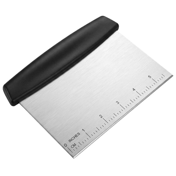 Stainless Steel Bench Scraper with Measurement Marks, Dough Cutter for Baking and Griddle Use
