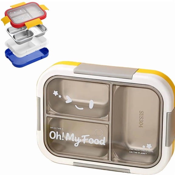 Stainless Steel Bento Box 25 oz Leakproof 3 Compartments Lunch Box