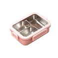 thumbnail image 1 of Stainless Steel Bento Box, 3 Compartment Lunch Box, 720Ml Leak Proof Lunch Container, Portable Meal Prep Box, Reusable Snack Container, with Plastic Tableware, 1 of 6