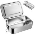 thumbnail image 1 of Stainless Steel Bento Box,850ml/28oz Lunch Box,Metal Bento Container,Food Containers with 1 Removable Divider for Travel and Work Adults,Leak-Proof & Dishwasher Safe,1 Pc,Topboutique, 1 of 5