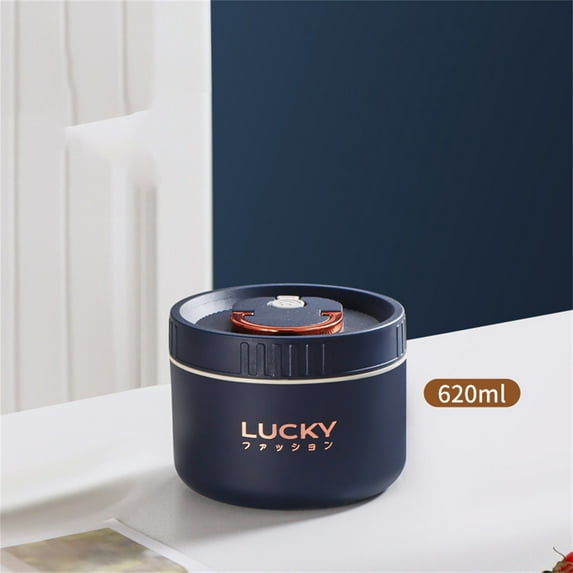 Stainless Steel Bento Box Adult Lunch Box with Thermos, 3-Tier Insulated Bento Box Microwave Safe Soup Bowl for Adults, Thermal Food Container for Office Workers (L,Blue)