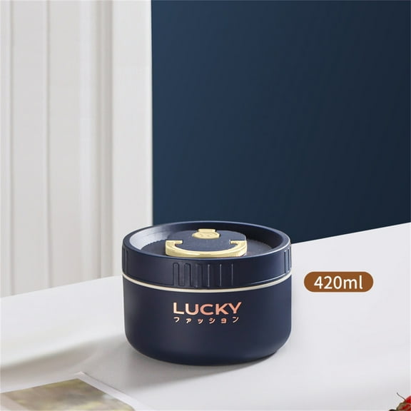 Stainless Steel Bento Box Adult Lunch Box with Thermos, 3-Tier Insulated Bento Box Microwave Safe Soup Bowl for Adults, Thermal Food Container for Office Workers (S,Blue)