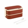 thumbnail image 1 of Stainless Steel Bento Box Japanese Style Double Layer Lunch Box with Dividers, Leakproof and Insulated Food Container for Office Workers and Outdoor Lunch, 1 of 1