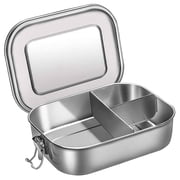 Stainless Steel Bento Box Lunch Container,3-Compartment Bento Lunch Box for Sandwich and Two Sides
