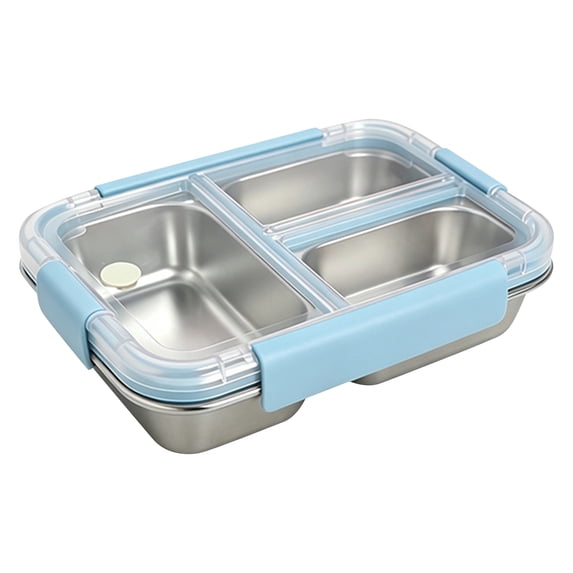 Stainless Steel Bento Box Lunch Container with 3 Compartments Leakproof Design for Meal Prep Home Kitchen Office Travel Long Lasting Food Grade Material Easy Clean