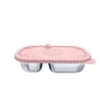 thumbnail image 1 of Stainless Steel Bento Box With Silicone Lid 500 ML Two-Compartment Lunch Container 7.48 inches x 4.65 inches x 1.61 inches, 1 of 6