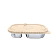thumbnail image 1 of Stainless Steel Bento Box With Silicone Lid 500 ML Two-Compartment Lunch Container 7.48 inches x 4.65 inches x 1.61 inches, 1 of 6