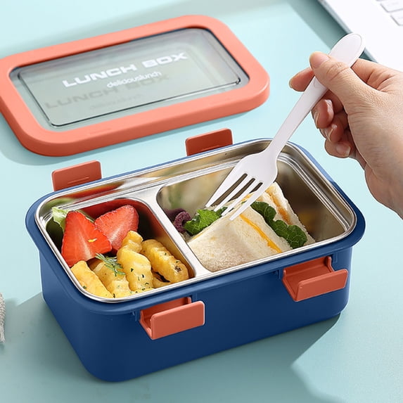 Stainless Steel Bento Lunch Box With Dividers, Leak-Proof Insulated Compartment Meal Container For Office School And Travel, Lightweight Portable Rice Food Storage Box