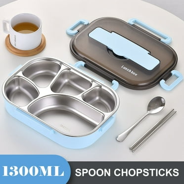 Stainless Steel Bento Lunch Box Steel Lunch Containe,Reusable 5 Compartments Metal Lunch Boxes Leakproof Food Meal Prep Lunch Containers Dishwasher Freezer Safe