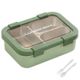 thumbnail image 1 of Stainless Steel Bento Lunch Box for Adults, 3 Compartment, Super Leakproof, Stainless Steel, Dishwasher Safe, BPA-Free, 1 of 9
