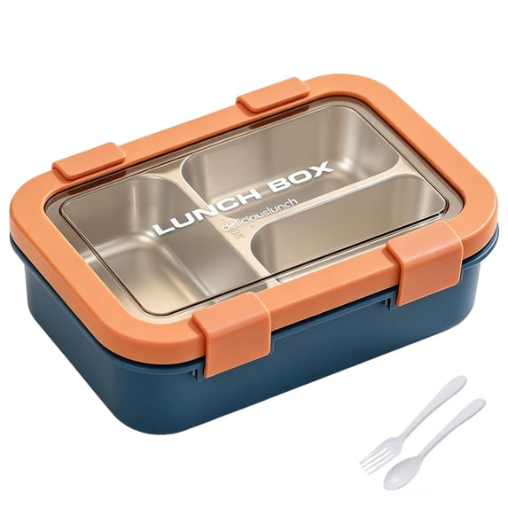 Stainless Steel Bento Lunch Box for Adults, 3 Compartment, Super Leakproof, Stainless Steel, Dishwasher Safe, BPA-Free