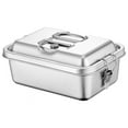 thumbnail image 1 of Stainless Steel Bento Lunch Box for Adults with Secure Locks, 1800ML 3 Compartments 2 Layer Leak Proof Metal Insulated Lunch Food Containers, 1 of 6