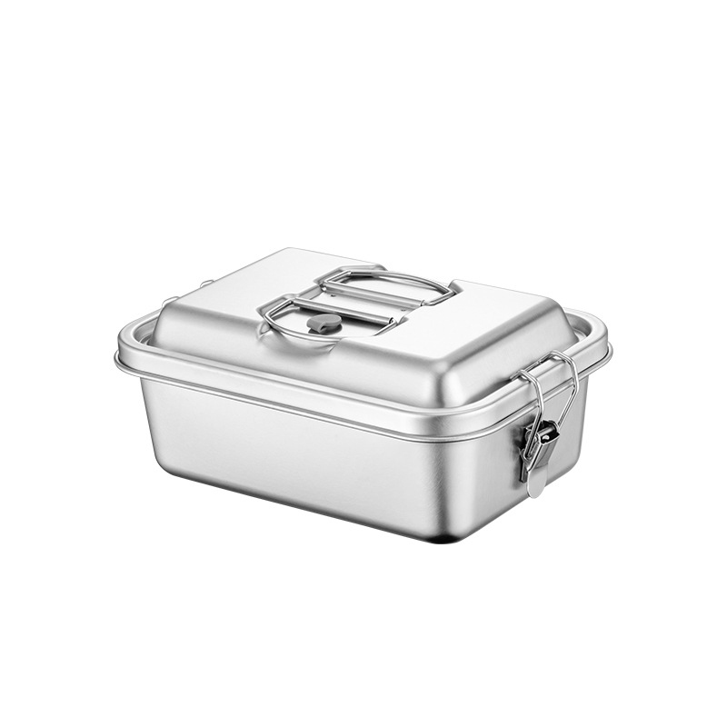 Stainless Steel Bento Lunch Box for Adults with Secure Locks, 1800ML 3 Compartments 2 Layer Leak