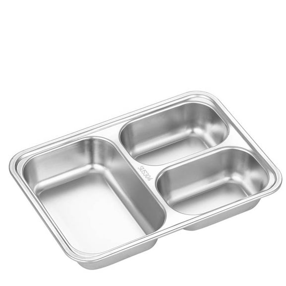 Stainless Steel Bento Lunch Box with Lid, Deep Divided Meal Prep Container and Food Storage Tray for Adults, Dishwasher Safe