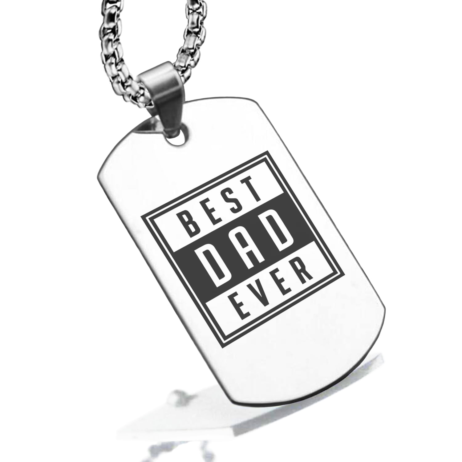 Men's Engravable Dog Tag Pendant (3 Lines)