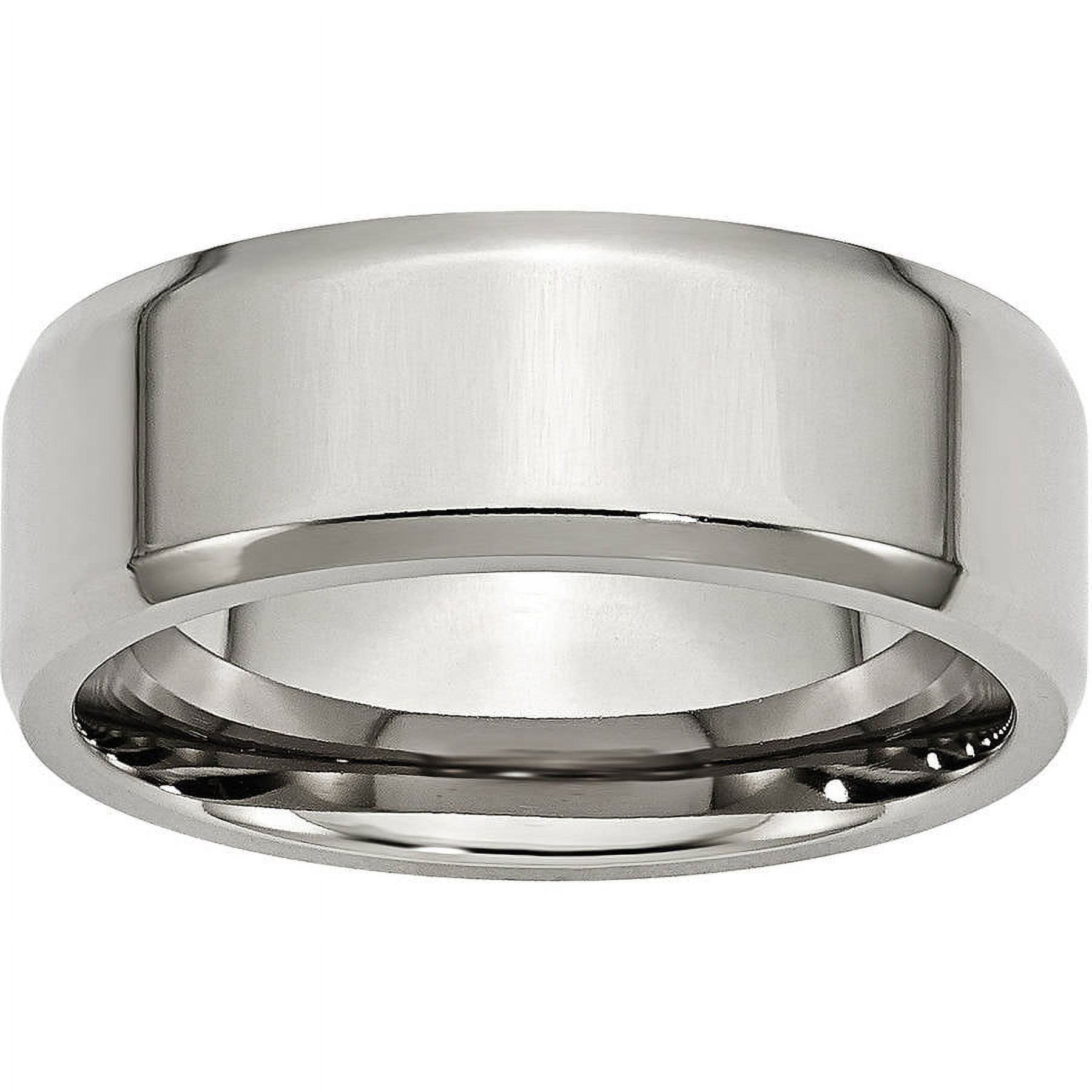 Stainless Steel Beveled Edge 8mm Polished Band