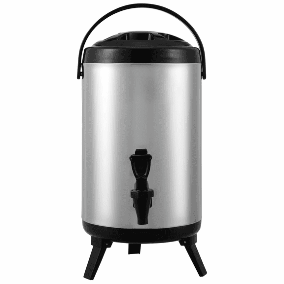 Stainless Steel Beverage Dispenser 2 Gallon - Insulated Thermal Drink Server with Spigot - Hot & Cold Coffee Tea Water Jug for Restaurant Home & Parties