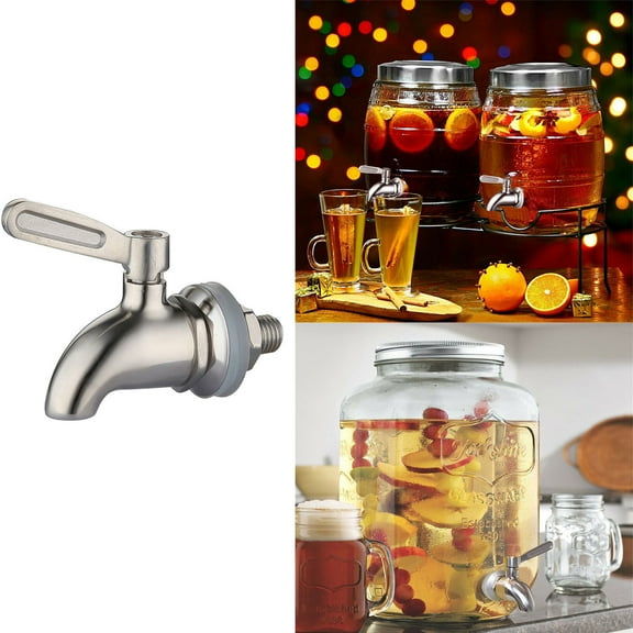 Stainless Steel Beverage Dispenser Spigot - Wine Barrel Faucet Tap Replacement for Party Use