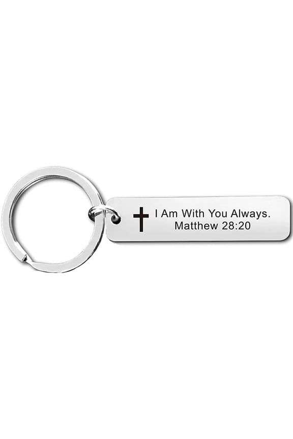 Stainless Steel Bible Verse Christian Cross Religious Faith Prayer Cocktail Party Shcool Class Keychain