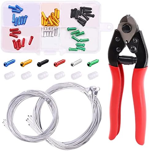 Stainless Steel Bike Cable Cutter and Brake/Shift Cable Kit with Crimp ...