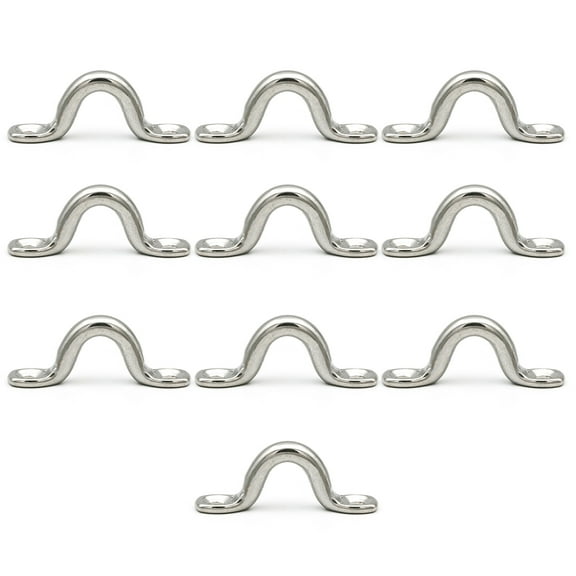Stainless Steel Bimini Boat Top Pad Eye Deck Loop Strap Tie Down Point Footman's Loop for Kayak Canoe Rigging