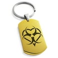 thumbnail image 1 of Stainless Steel Biohazard Love Heart Engraved Dog Tag Keychain Keyring, 1 of 1